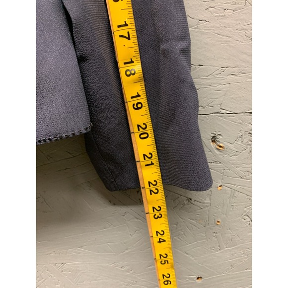 La Bottega Blazer Women’s 8 Navy Open Front Long Sleeve Trim Lightweight Jacket - Picture 6 of 7